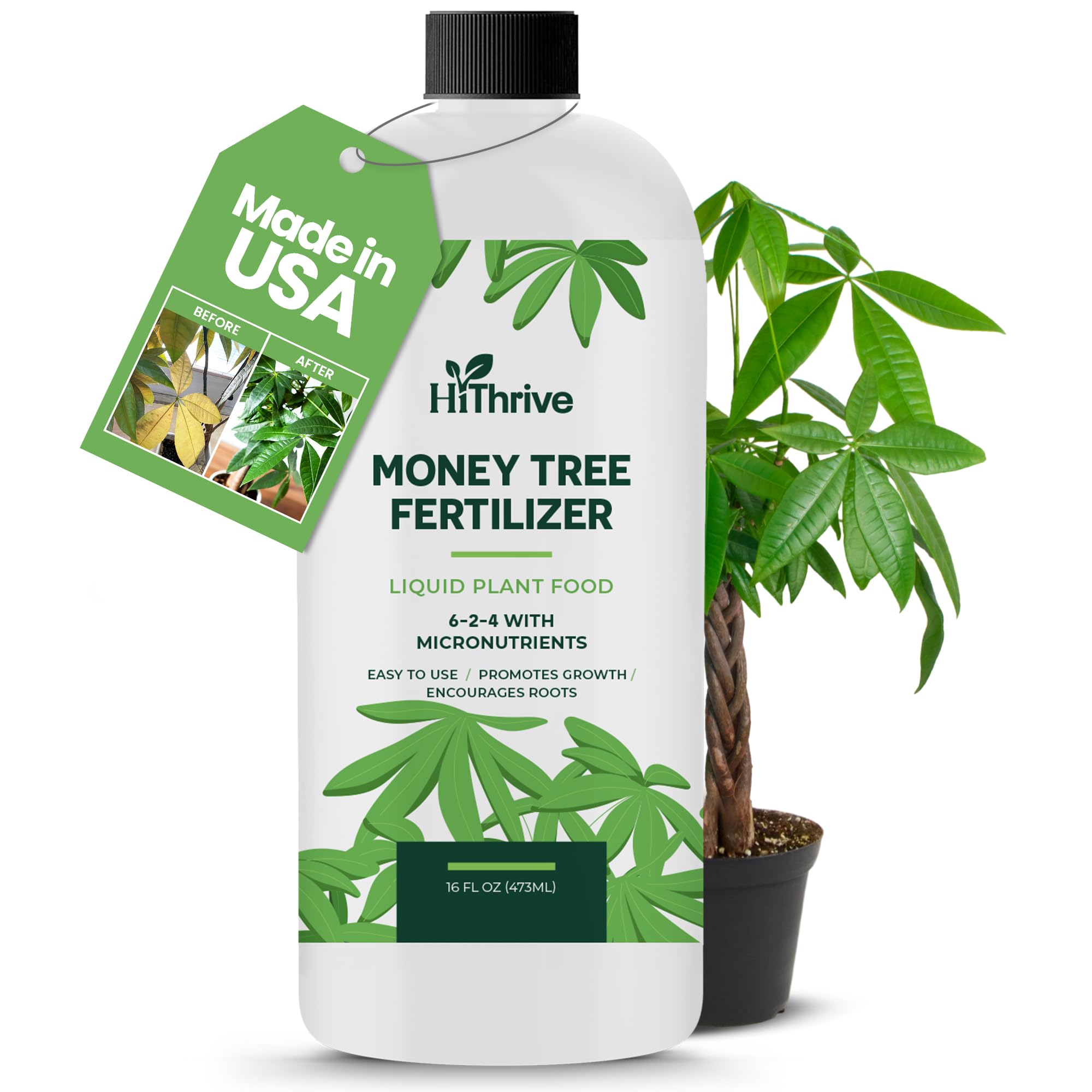 HiThrive Money Tree bottle 16oz ready-for-use fertilizer for lush growth
