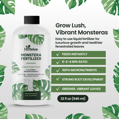 HiThrive Monstera fertilizer 6-2-4 NPK promotes lush growth