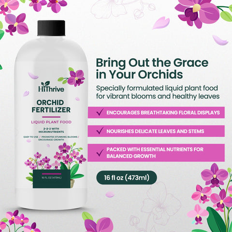 HiThrive Orchid Fertilizer dilution cap shown for precise, easy measurement.