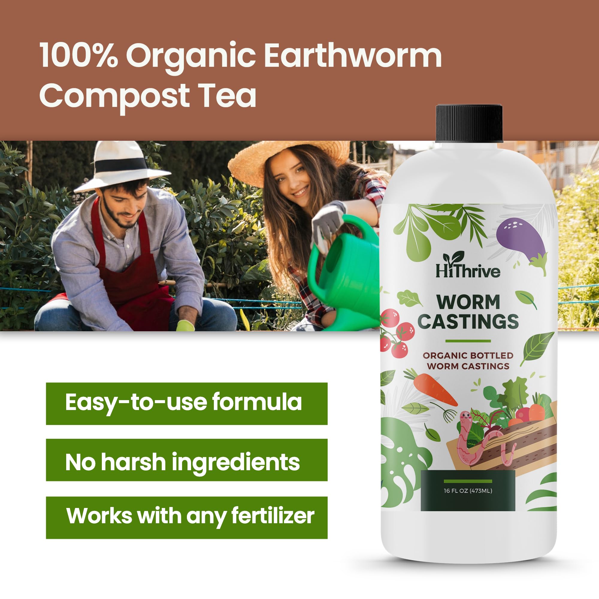HiThrive organic worm castings act as a soil conditioner and aeration booster