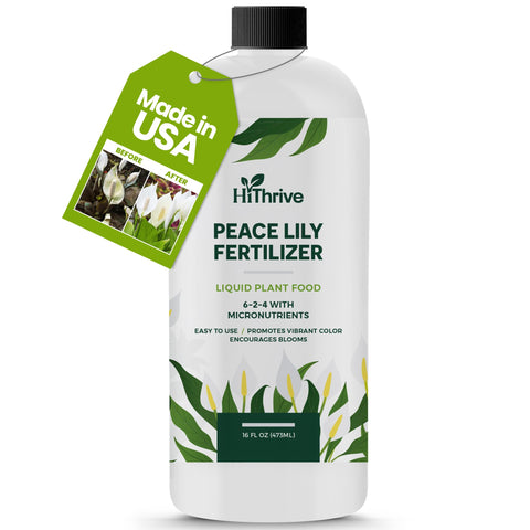 HiThrive Peace Lily food bottle for simple indoor feeding.