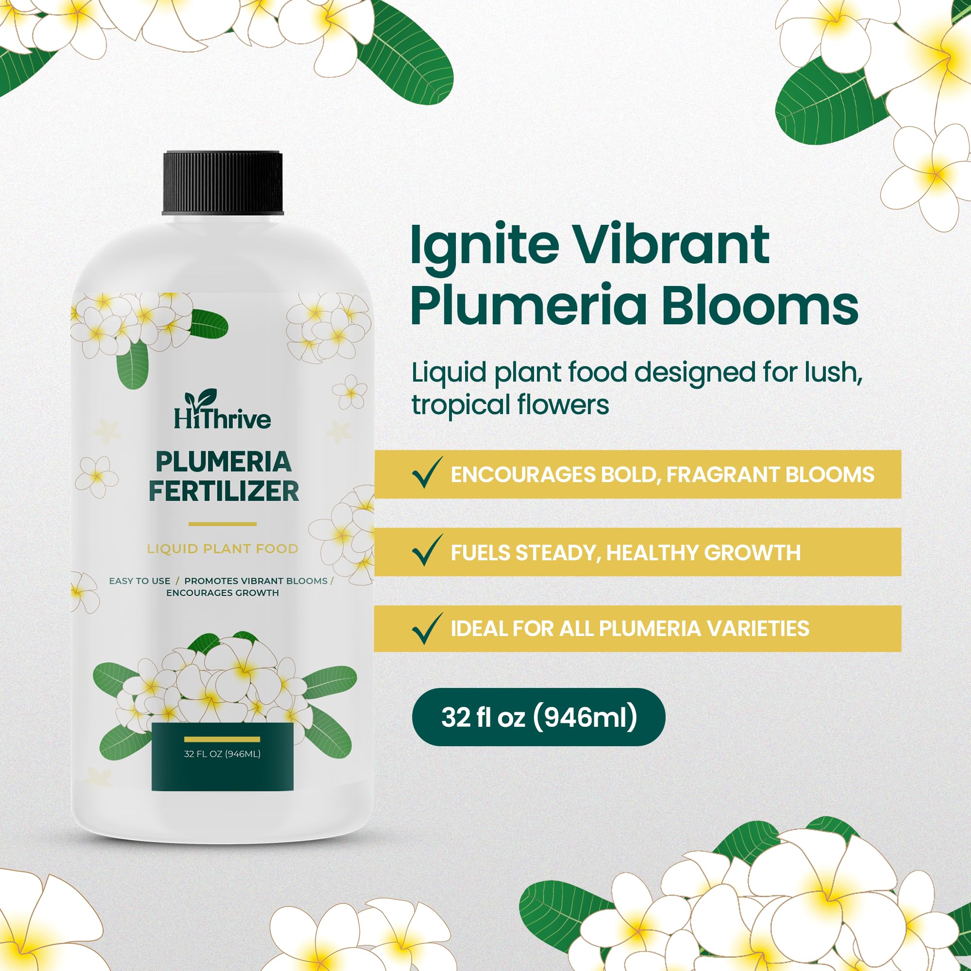 HiThrive Plumeria Fertilizer pour action shows easy application for growth