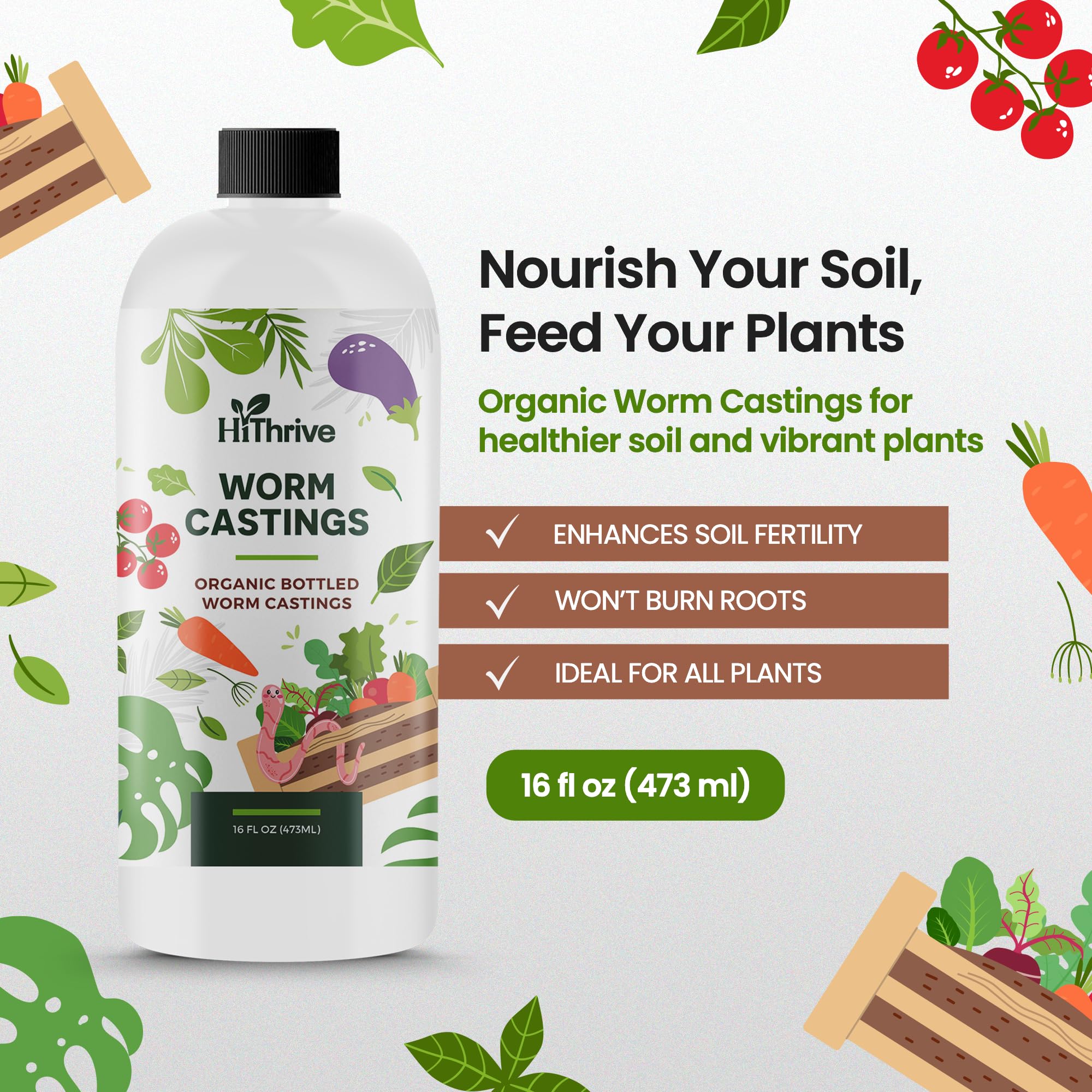 HiThrive worm tea 32 gallons concentrate for garden soil