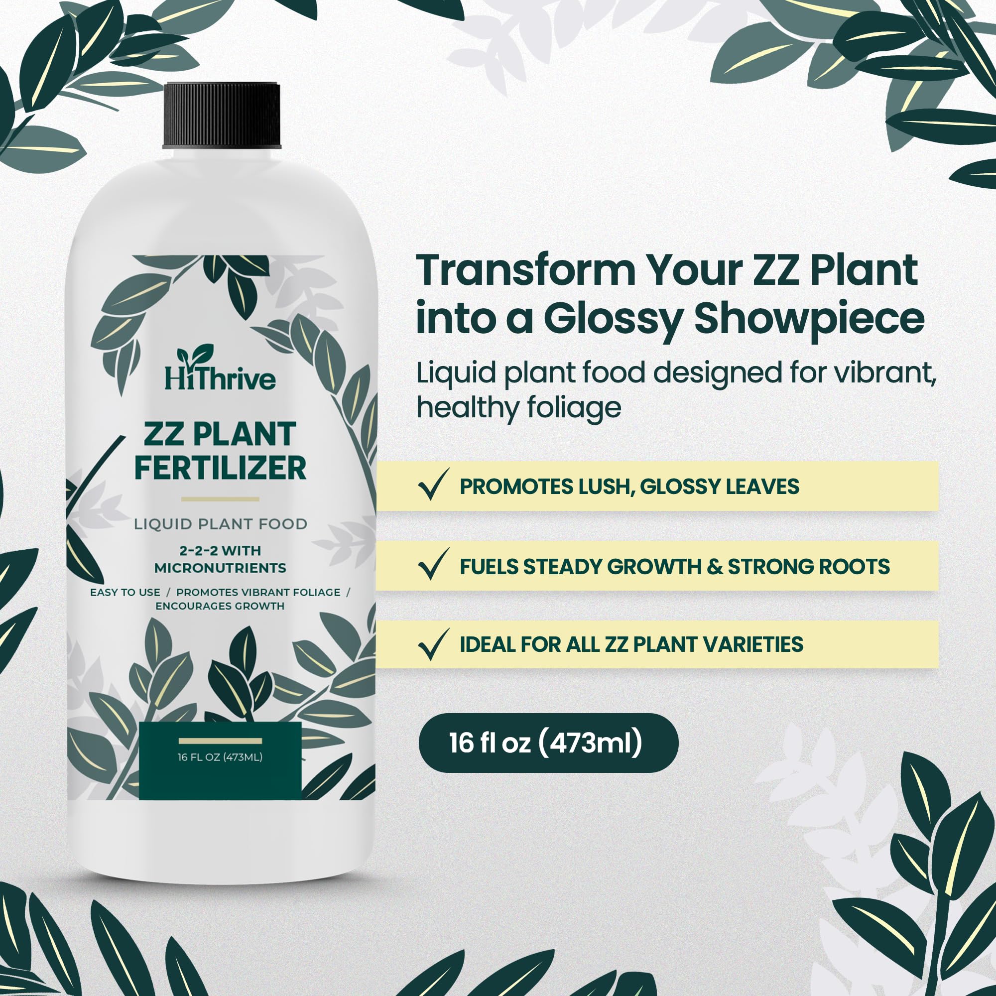 HiThrive ZZ Plant Fertilizer being mixed into water for indoor and outdoor ZZ plants.