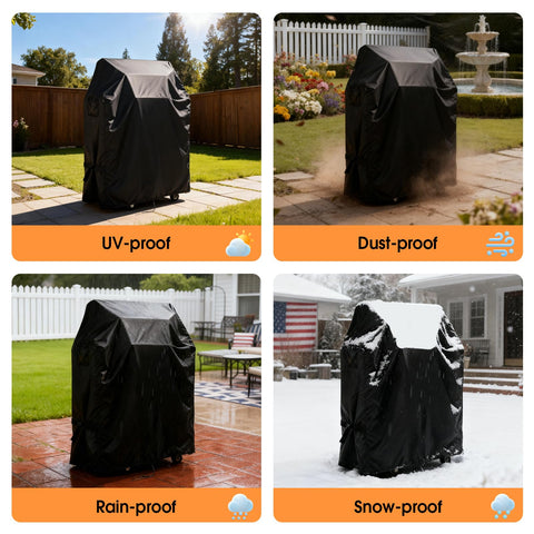 Hiticover protects grill from dust and debris when stored outdoors