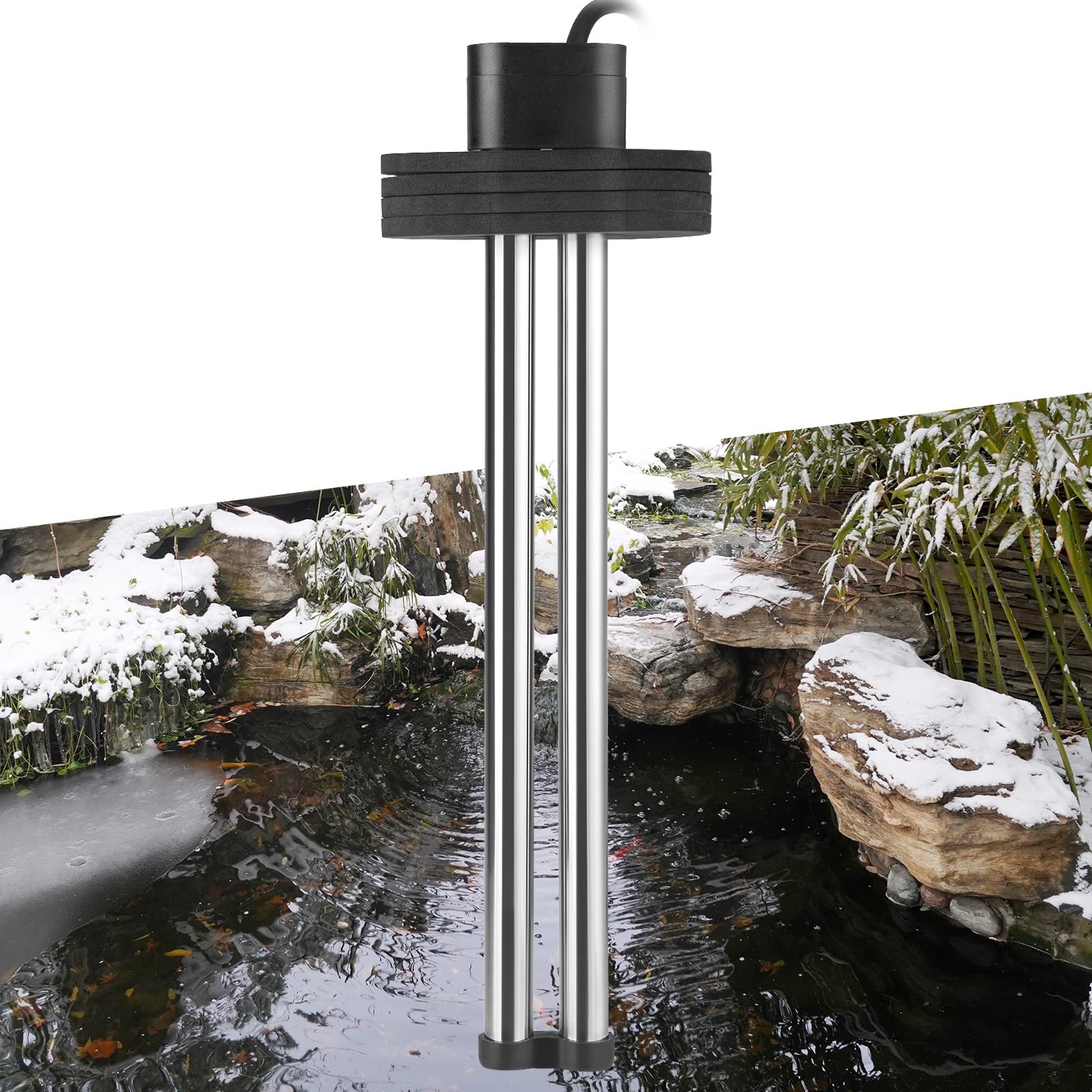 HITOP pond heater floats on water with foam to avoid mud contact
