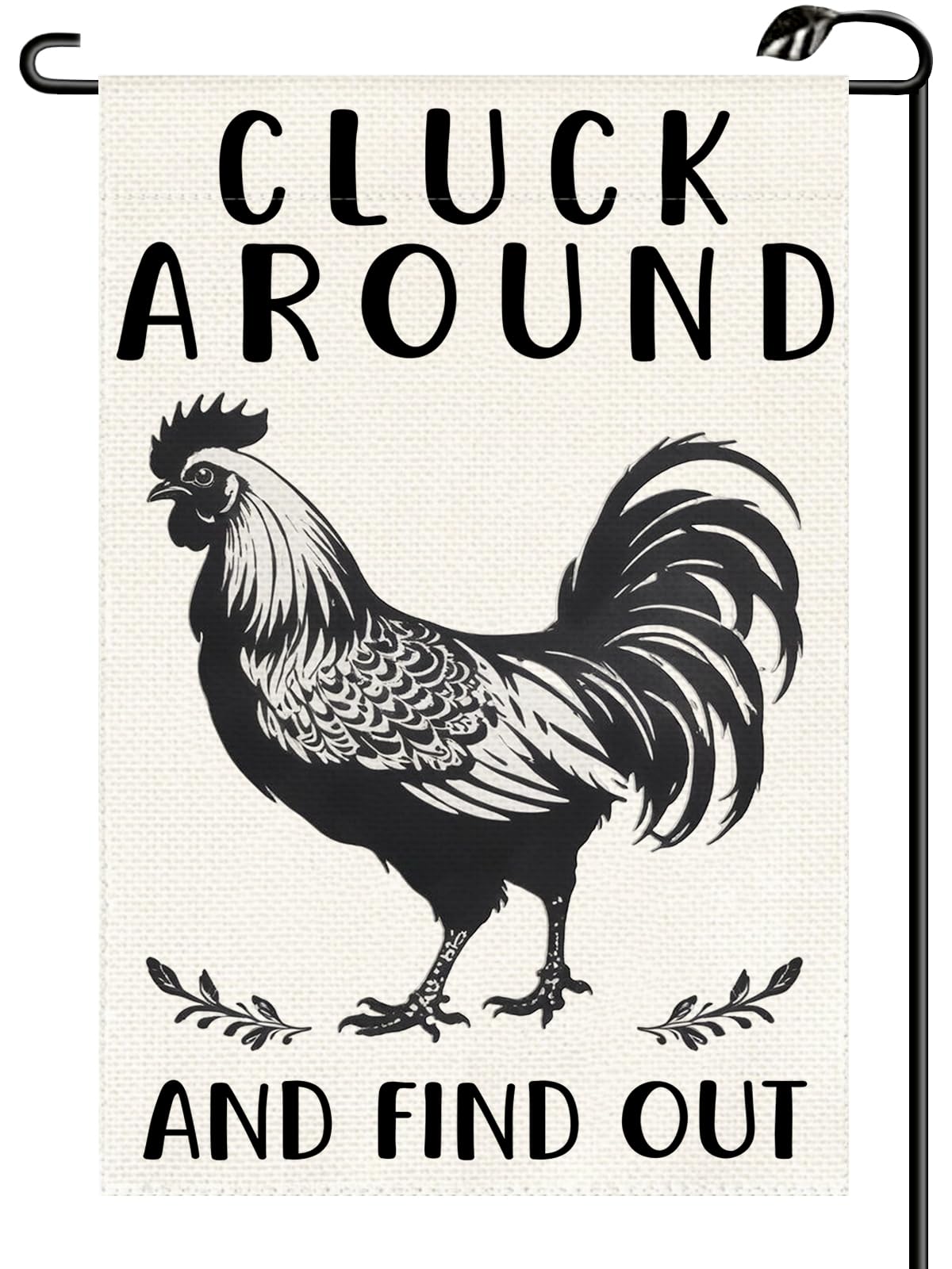 HIUCUS funny chicken flag front view, double-sided outdoor decor for yard