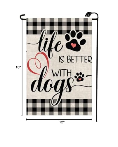 HIUCUS garden flag with paw motif, festive porch decor and easy cleaning.