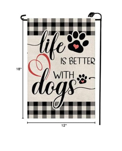 HIUCUS garden flag with paw motif, festive porch decor and easy cleaning.