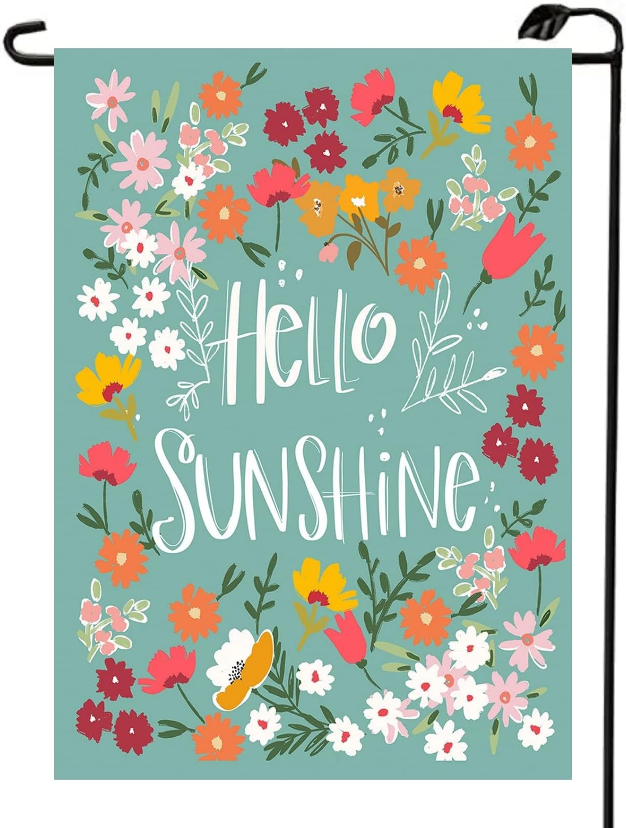 HIUCUS Spring Hello Sunshine garden flag, double-sided outdoor decoration for yards.