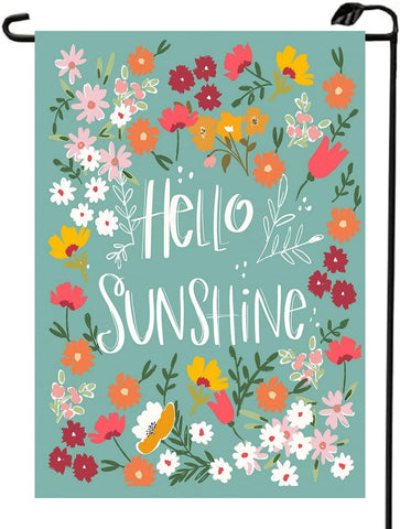 HIUCUS Spring Hello Sunshine garden flag, double-sided outdoor decoration for yards.