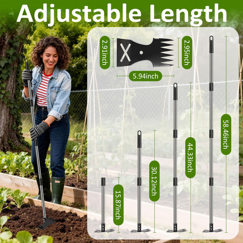 Hivenlly adjustable handle lengths support ergonomic standing or sitting use.