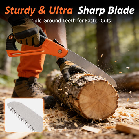 Hivenlly folding saw with 7TPI teeth for efficient cuts