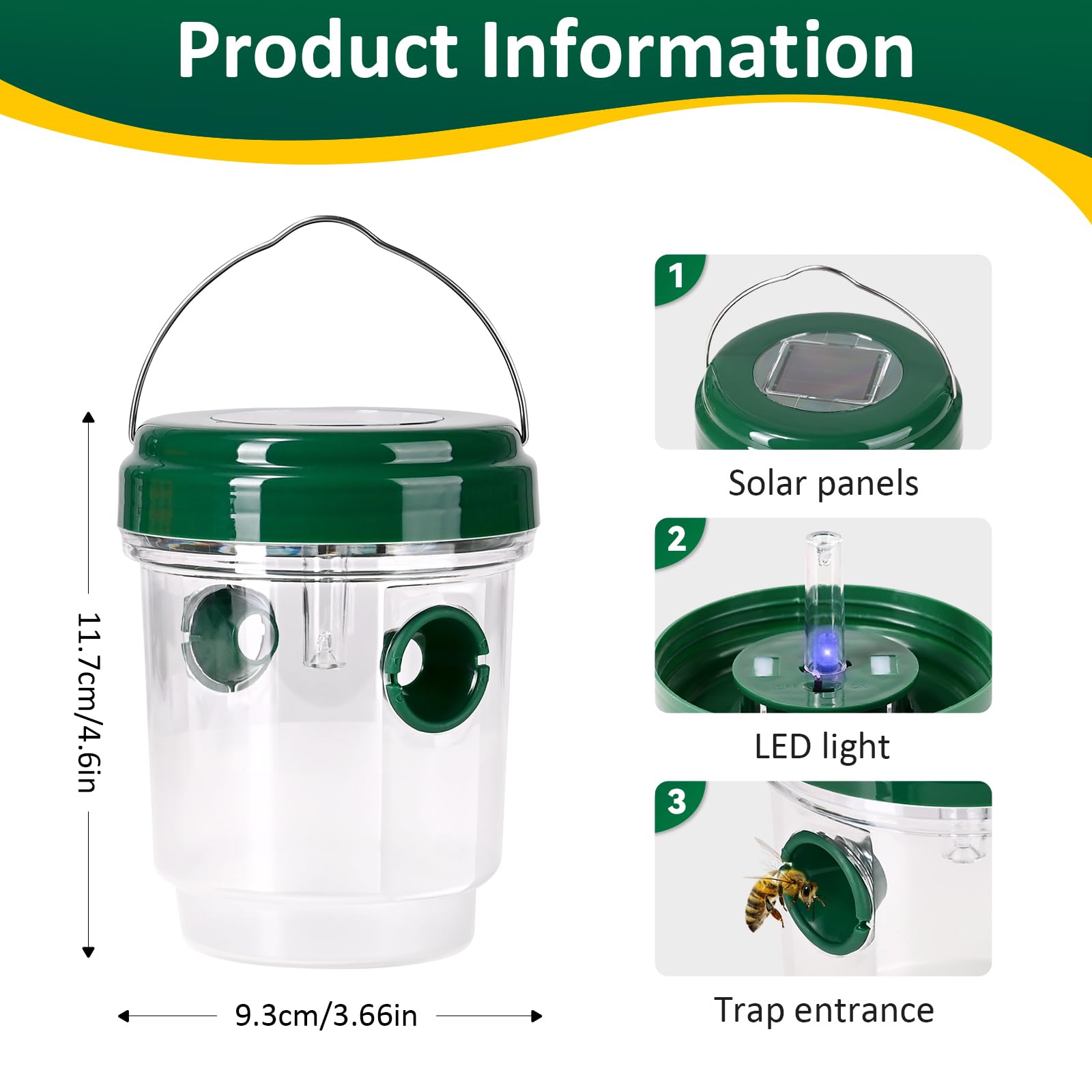 Hivenlly Wasp Catcher mounted near eaves for easy, near-indoors pest management.