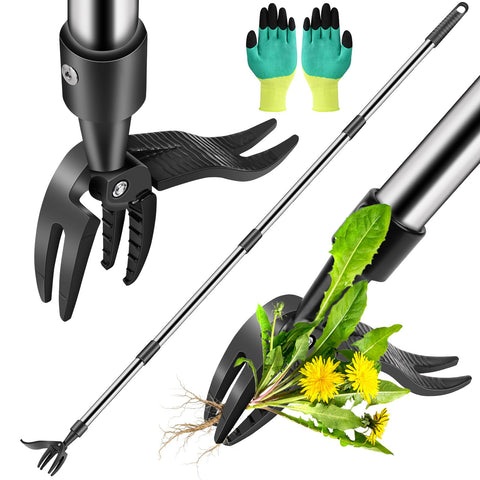 Hivenlly weed puller with stand-up 58-inch handle for easy, back-friendly weeding.