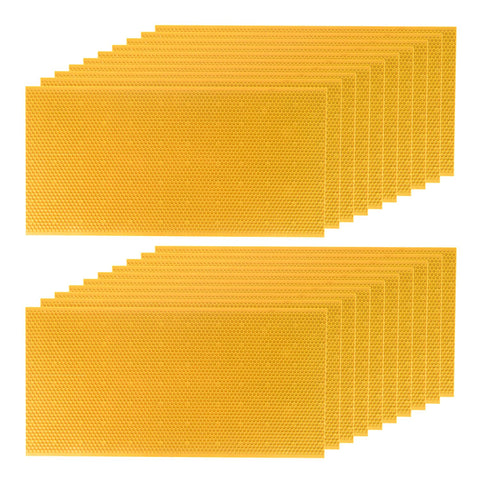 HiveSweet 8-1/2 inch waxed foundation sheet ready for frame installation