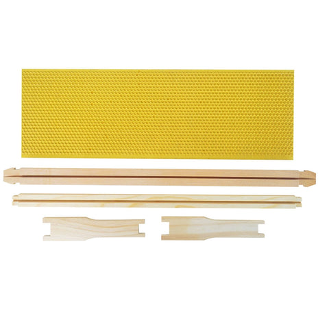 HiveSweet wooden frames with natural beeswax foundation promote clean comb drawing.