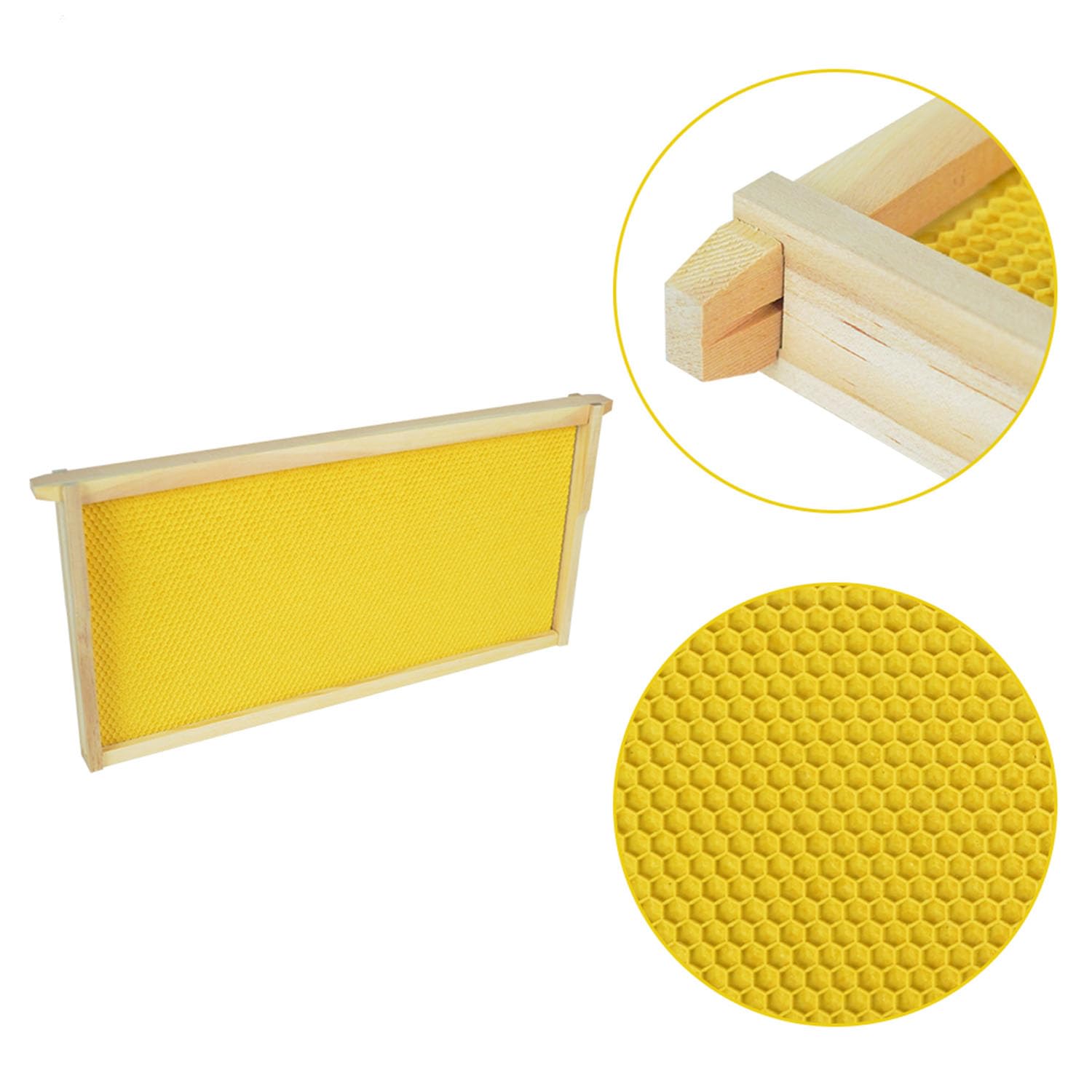 HiveSweet wooden frame with beeswax-dipped foundation ready for installation