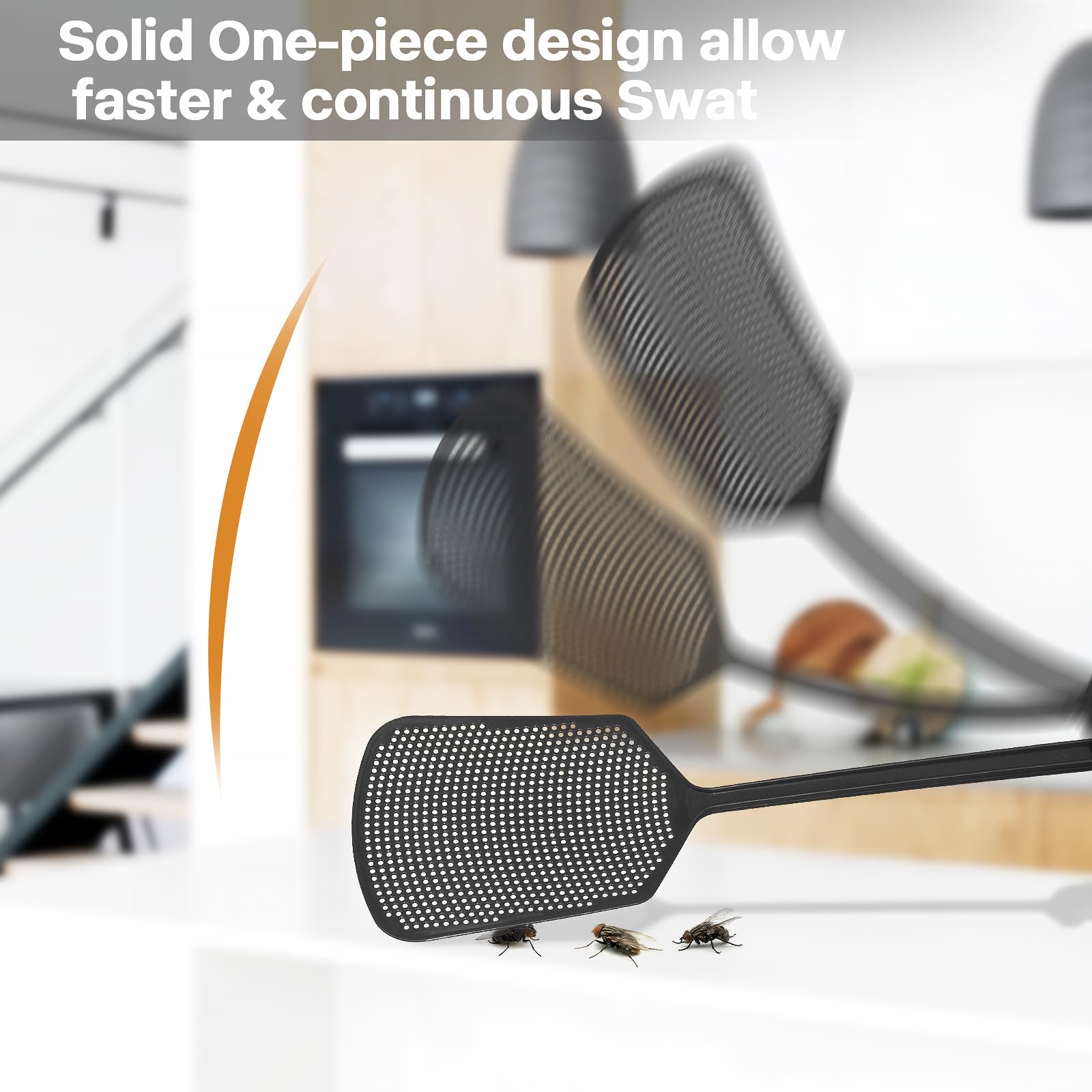 Hiway fly swatters four-pack with hanging hole for convenient wall storage.