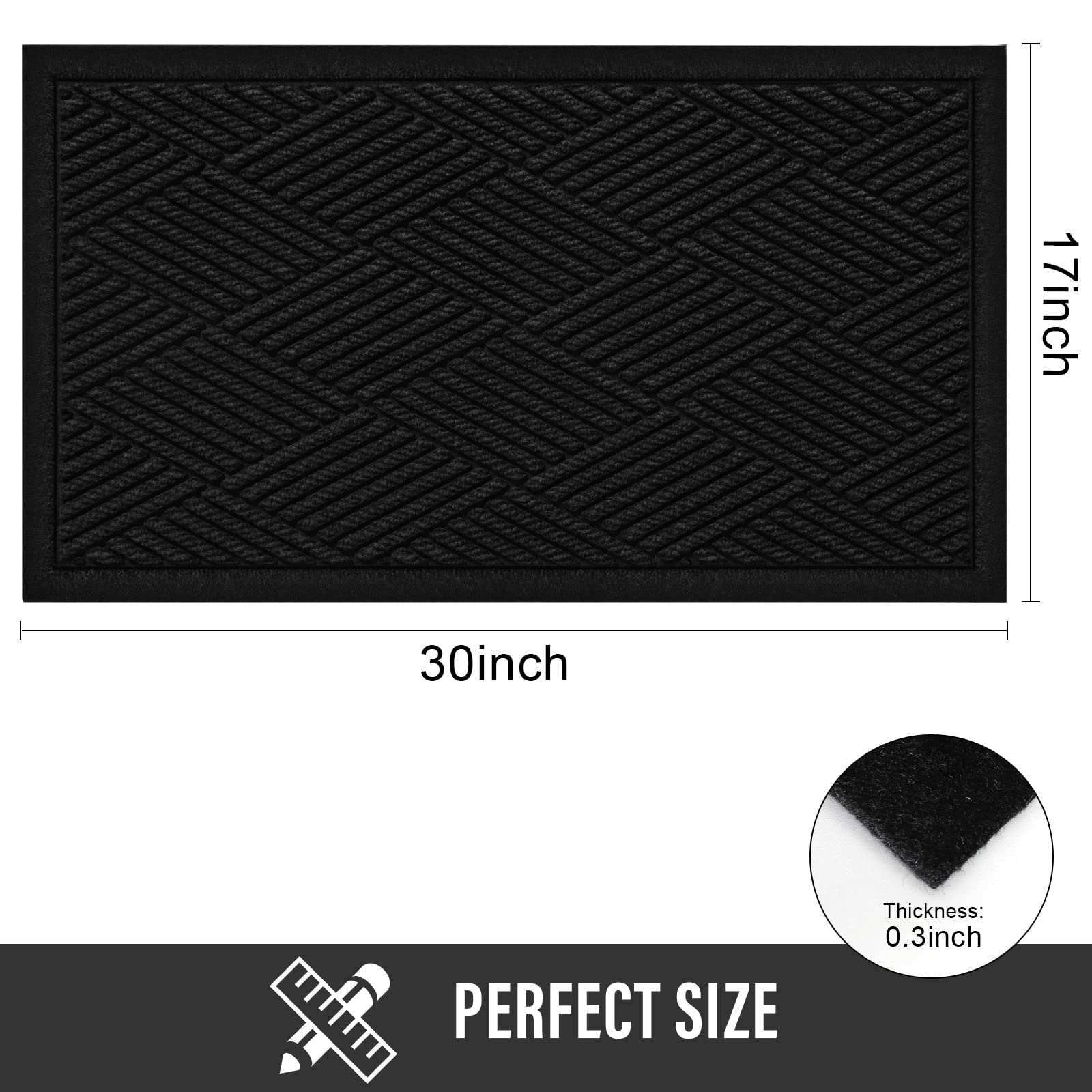 HIYARD absorbent doormat captures mud and dirt at doorstep.