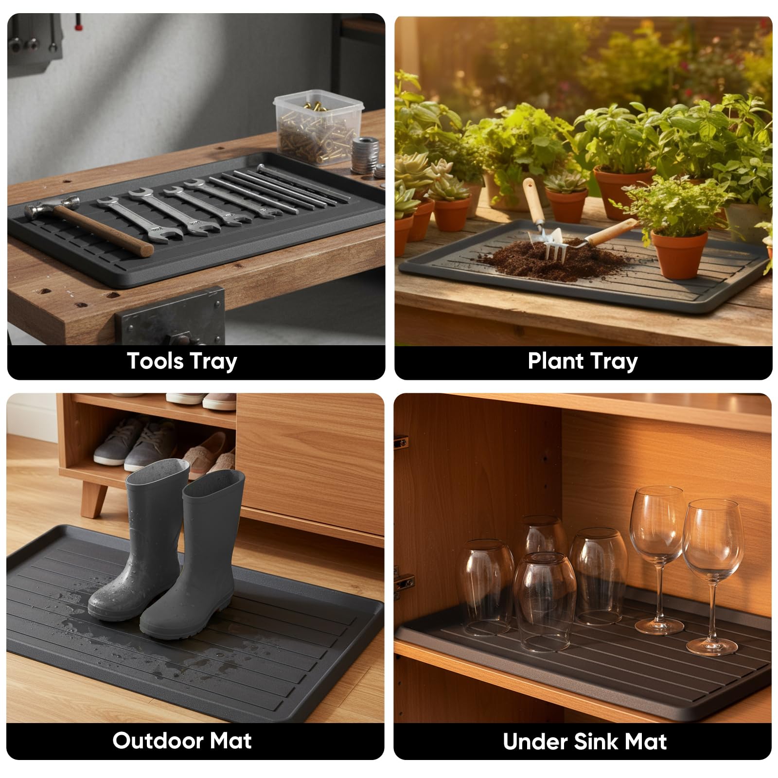 HIYARD boot tray is easy to clean after messy footwear.