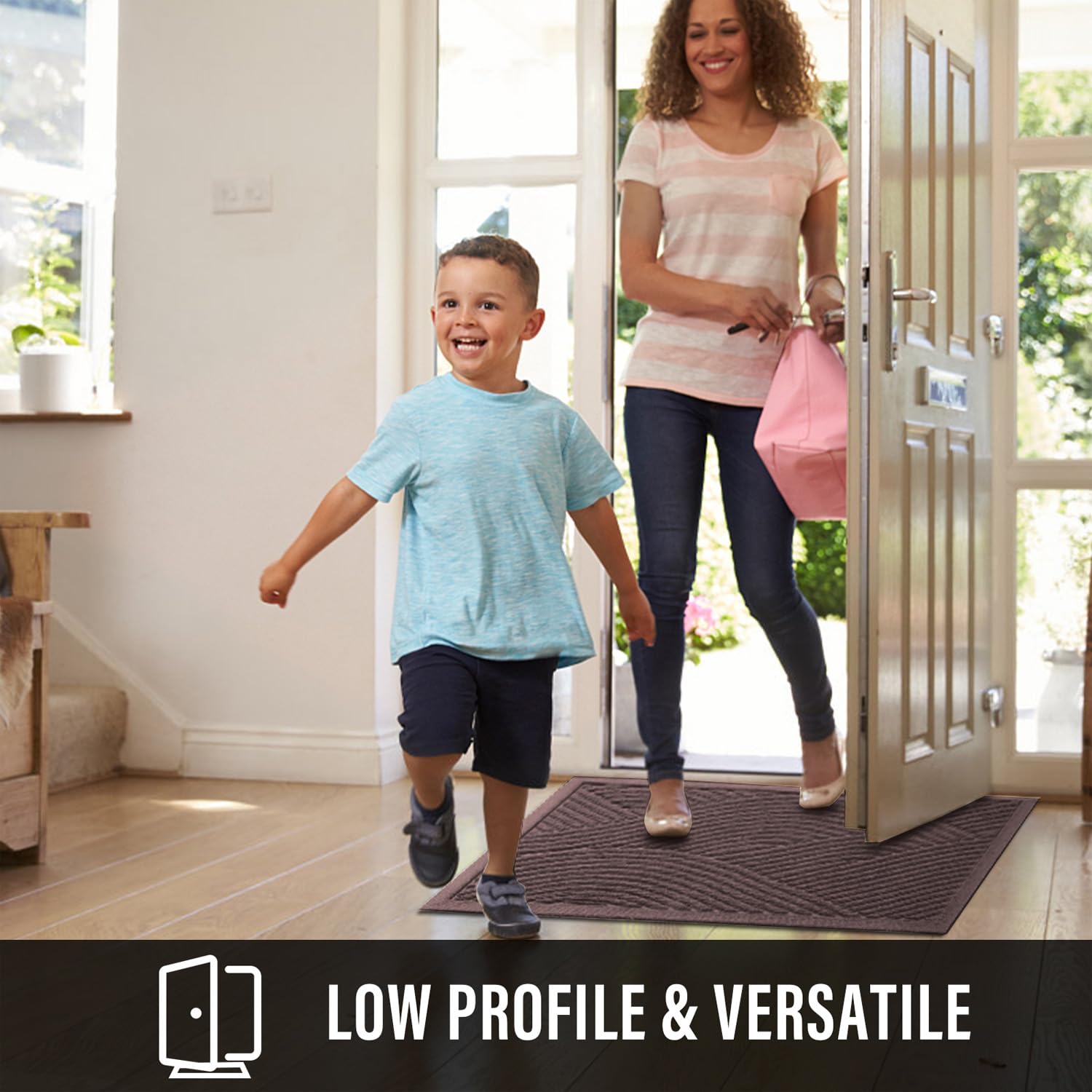 HIYARD weather resistant mat endures rain and sun.