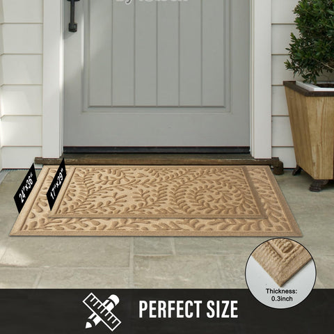 HIYARD Front Door Mat is easy to clean with vacuuming or hose rinse.