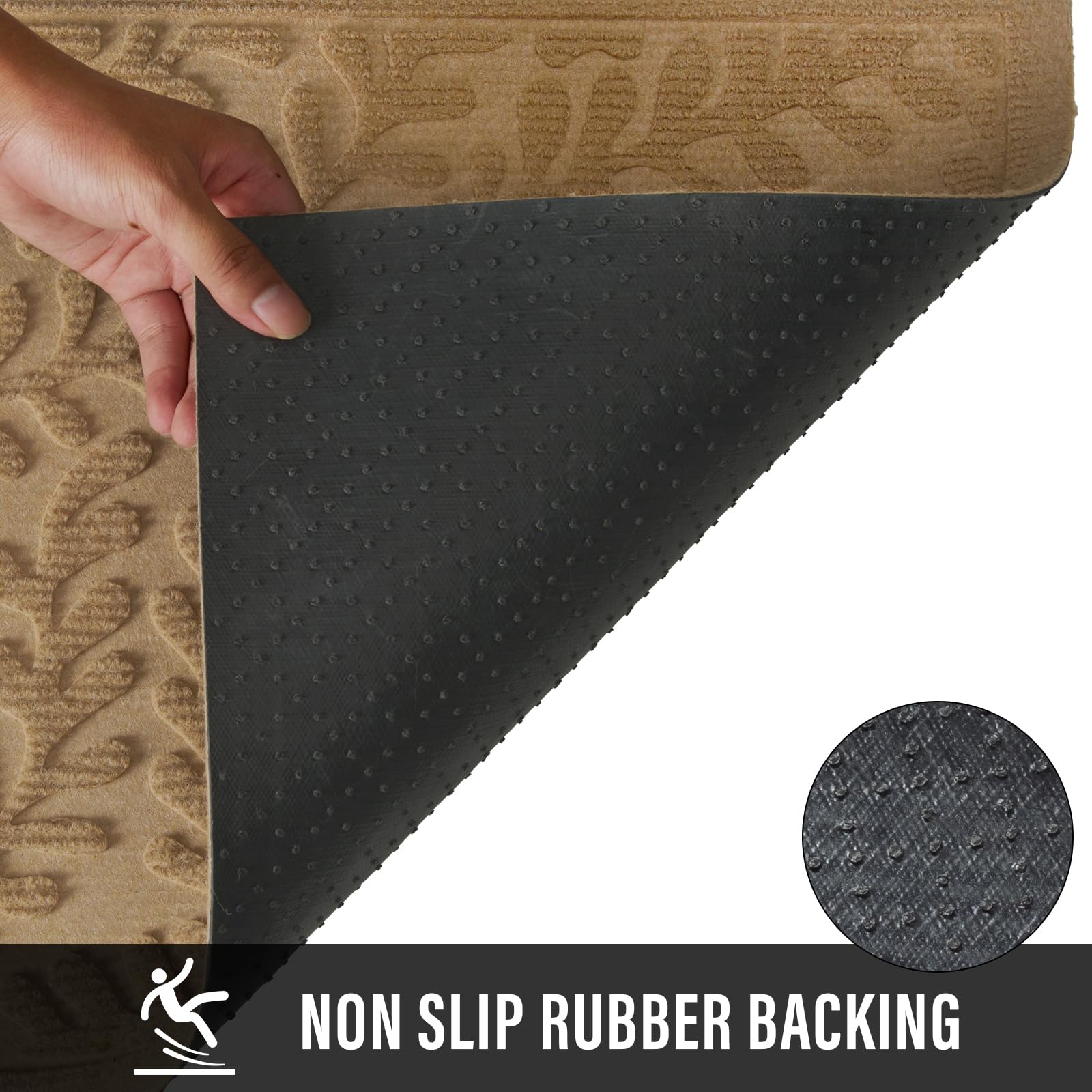 HIYARD Door Mat’s fade-resistant material stays vibrant through seasons and sun exposure.