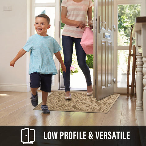 HIYARD low-profile mat fits under doors without sticking, even in high-traffic entryways.