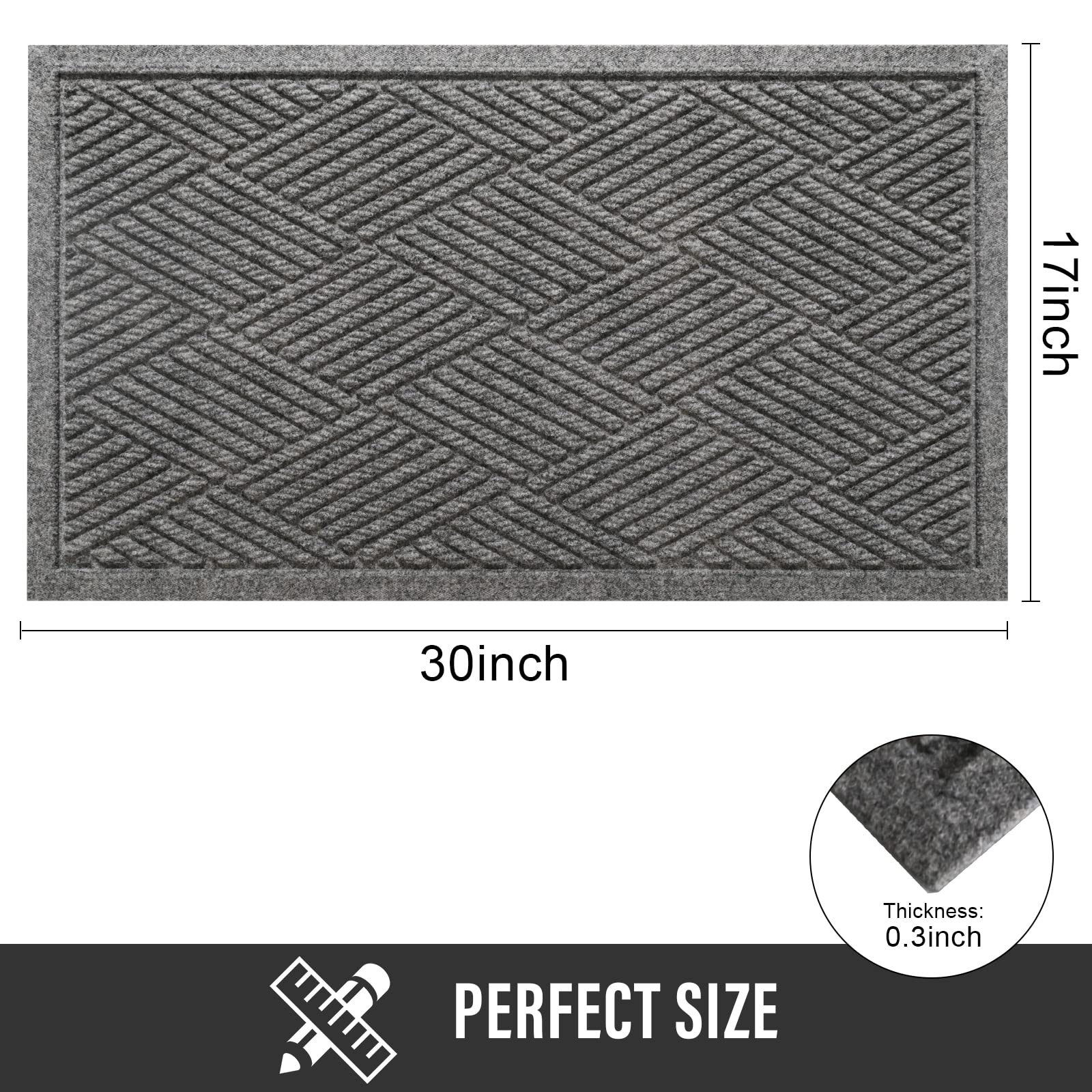HIYARD door mat with non slip backing for a safe entryway.