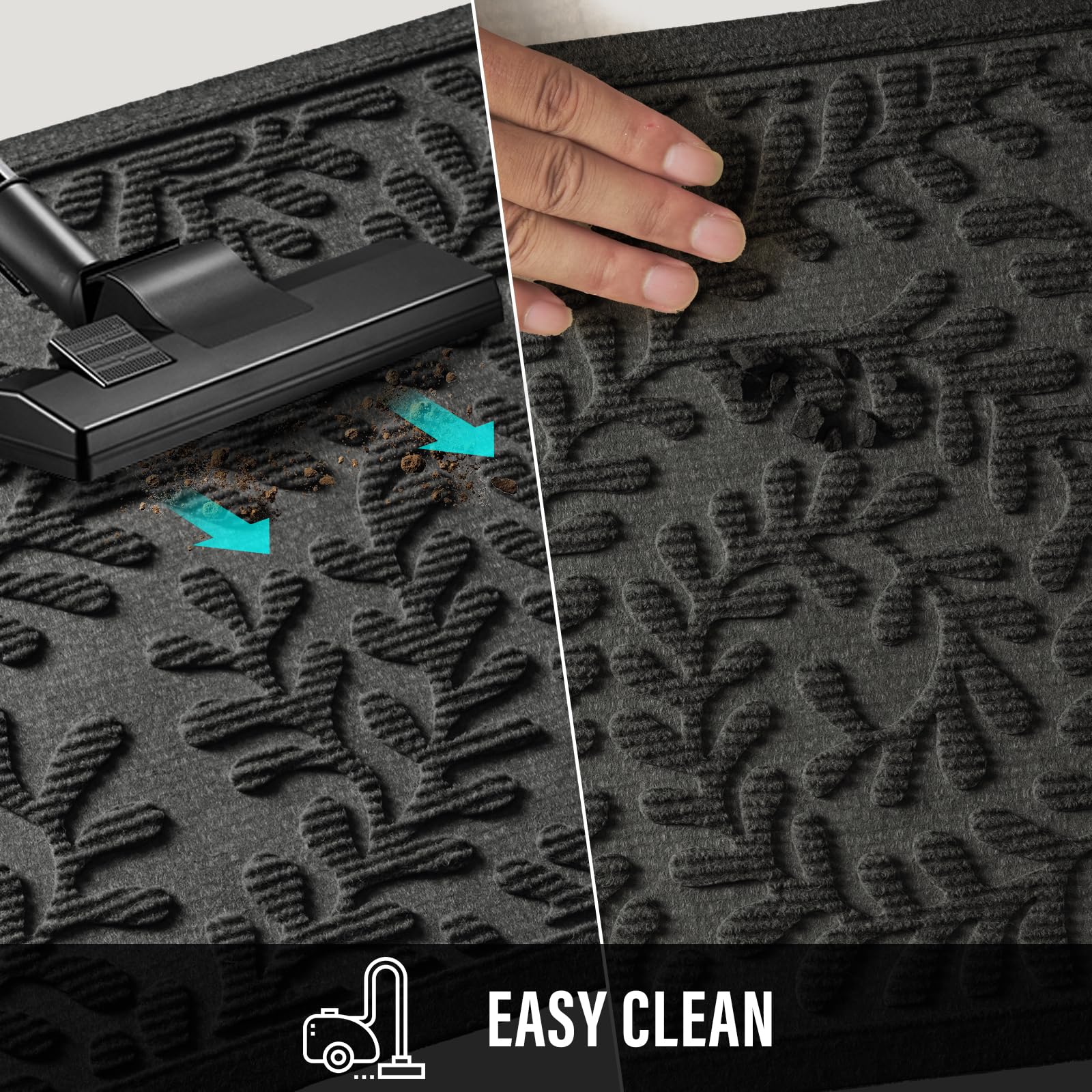 HIYARD grey entry mat adds modern style while hiding dust