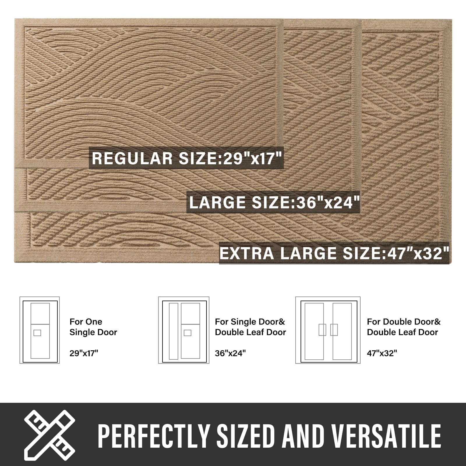 HIYARD low-profile 0.3-inch mat slides under doors without jamming.