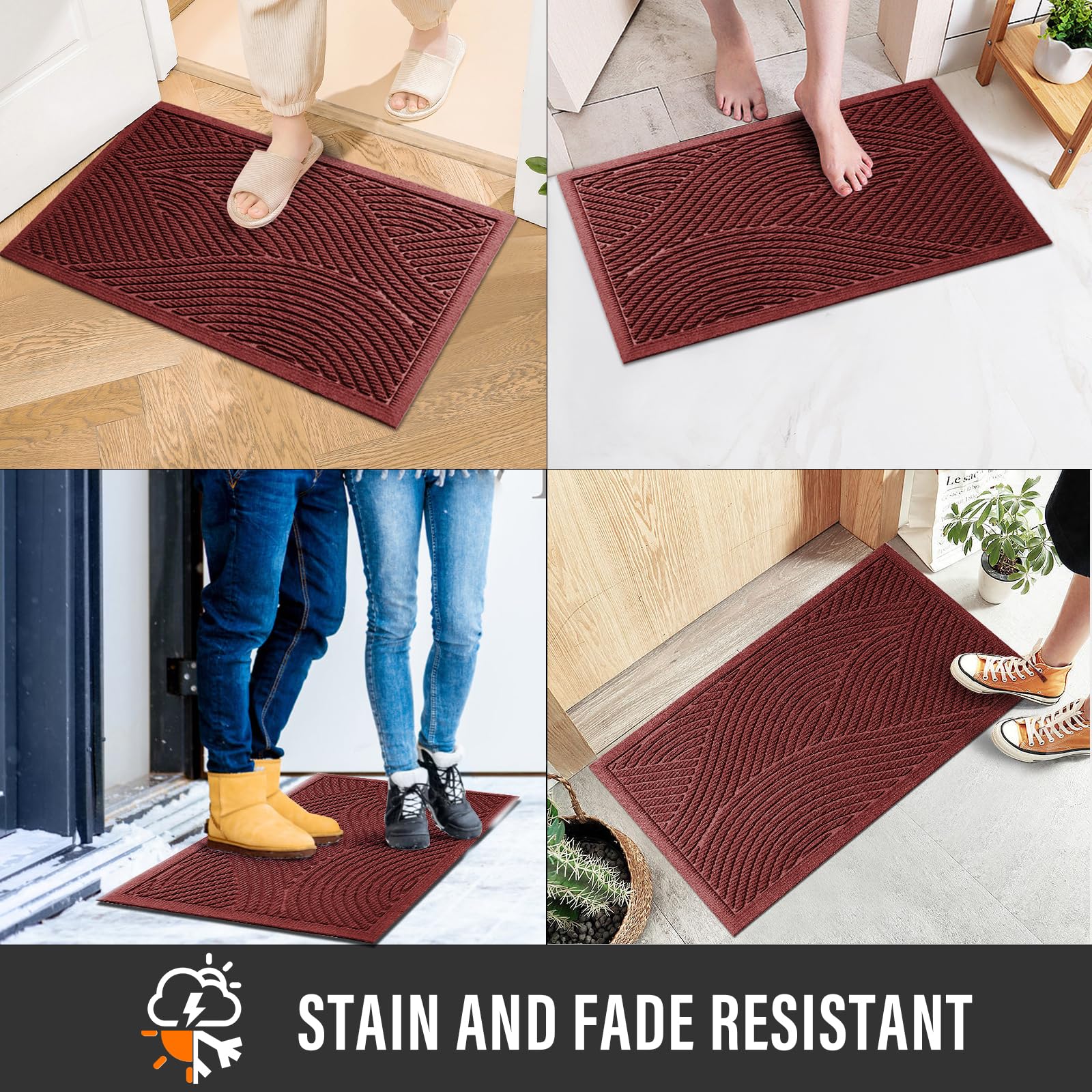 HIYARD low-profile 0.3 inch mat fits under doors without crowding