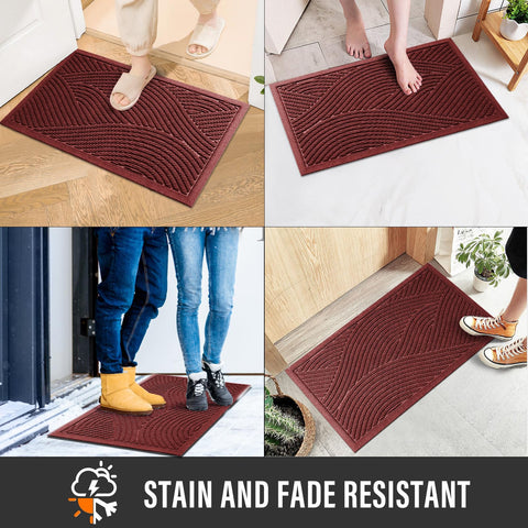 HIYARD low-profile 0.3 inch mat fits under doors without crowding