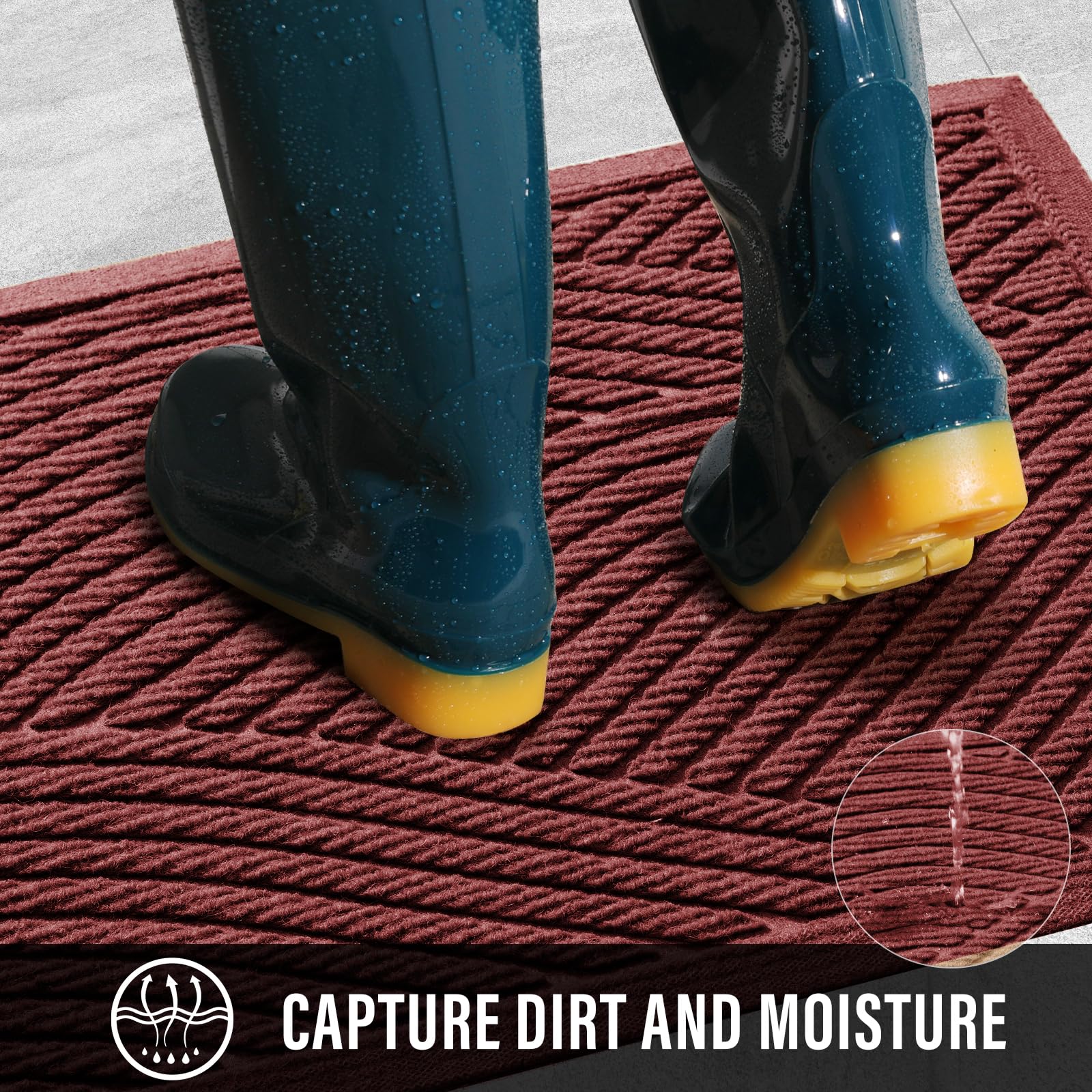 HIYARD mat with non-slip backing for safe entryways outdoors or indoors