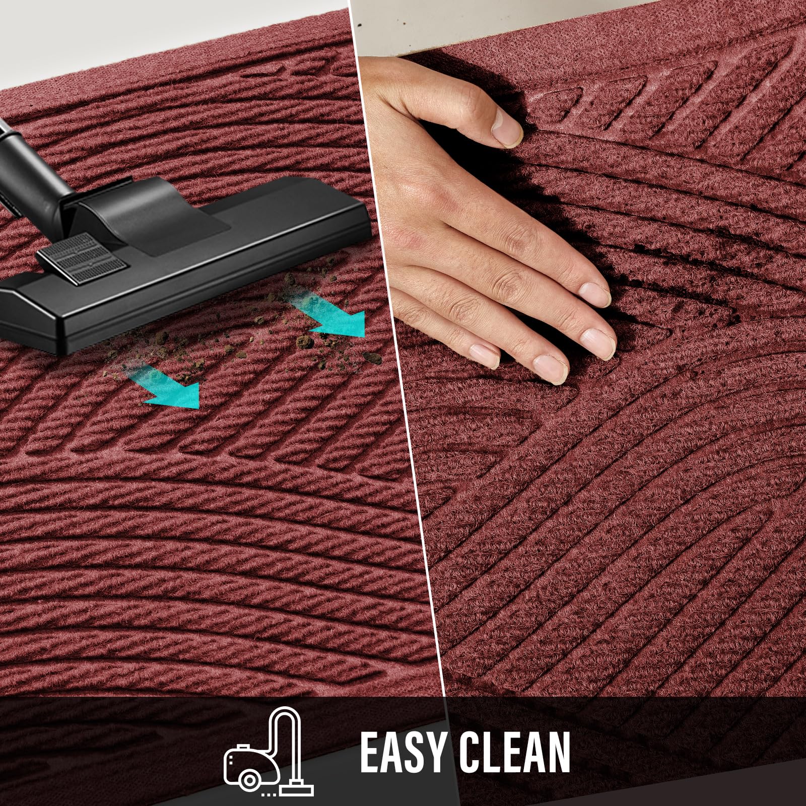HIYARD pet-friendly entry mat scrapes dirt from paws at the door