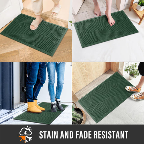 Low-profile 0.3 inch HIYARD mat fits under doors without snagging.