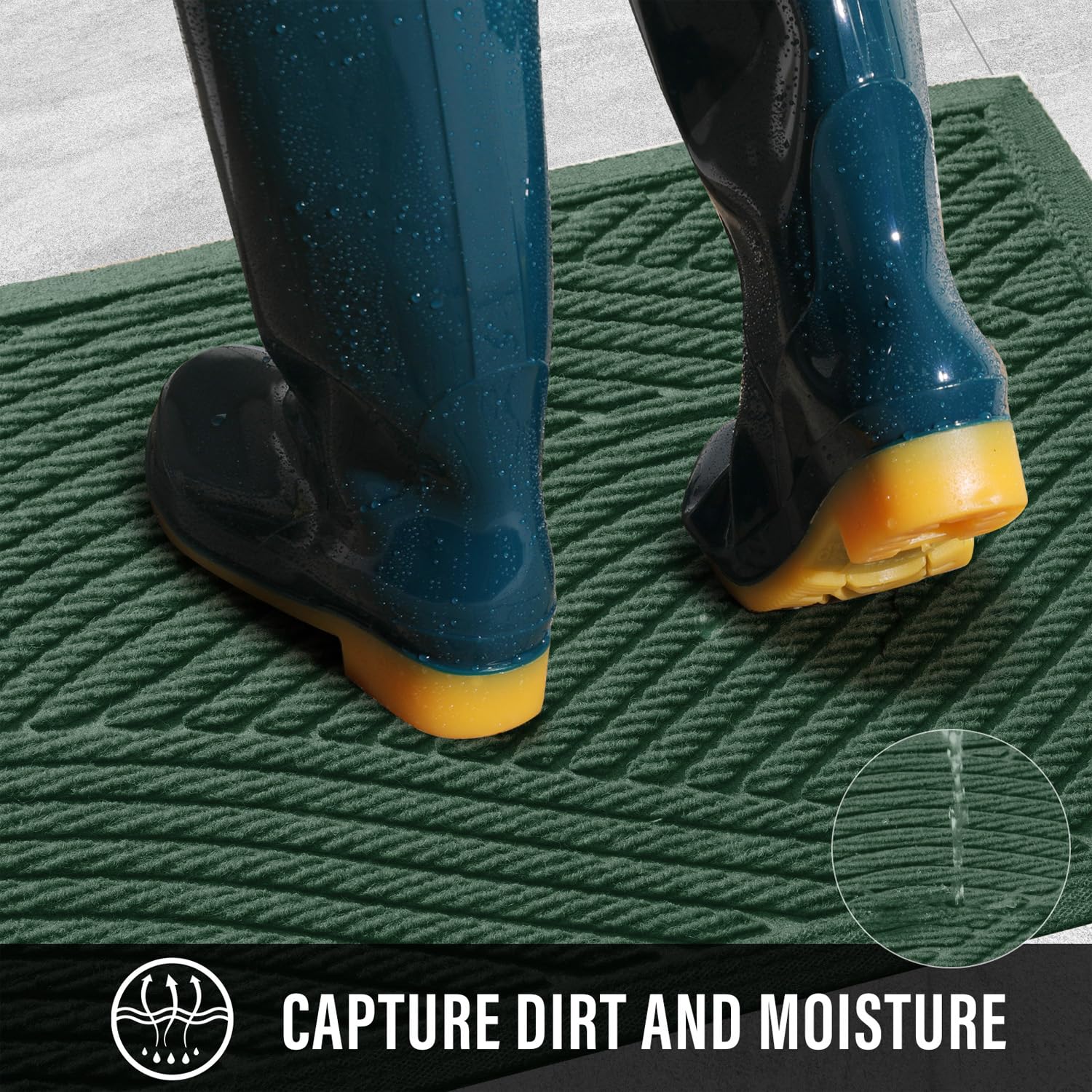 Non-slip backing keeps the HIYARD mat secure on any floor surface.