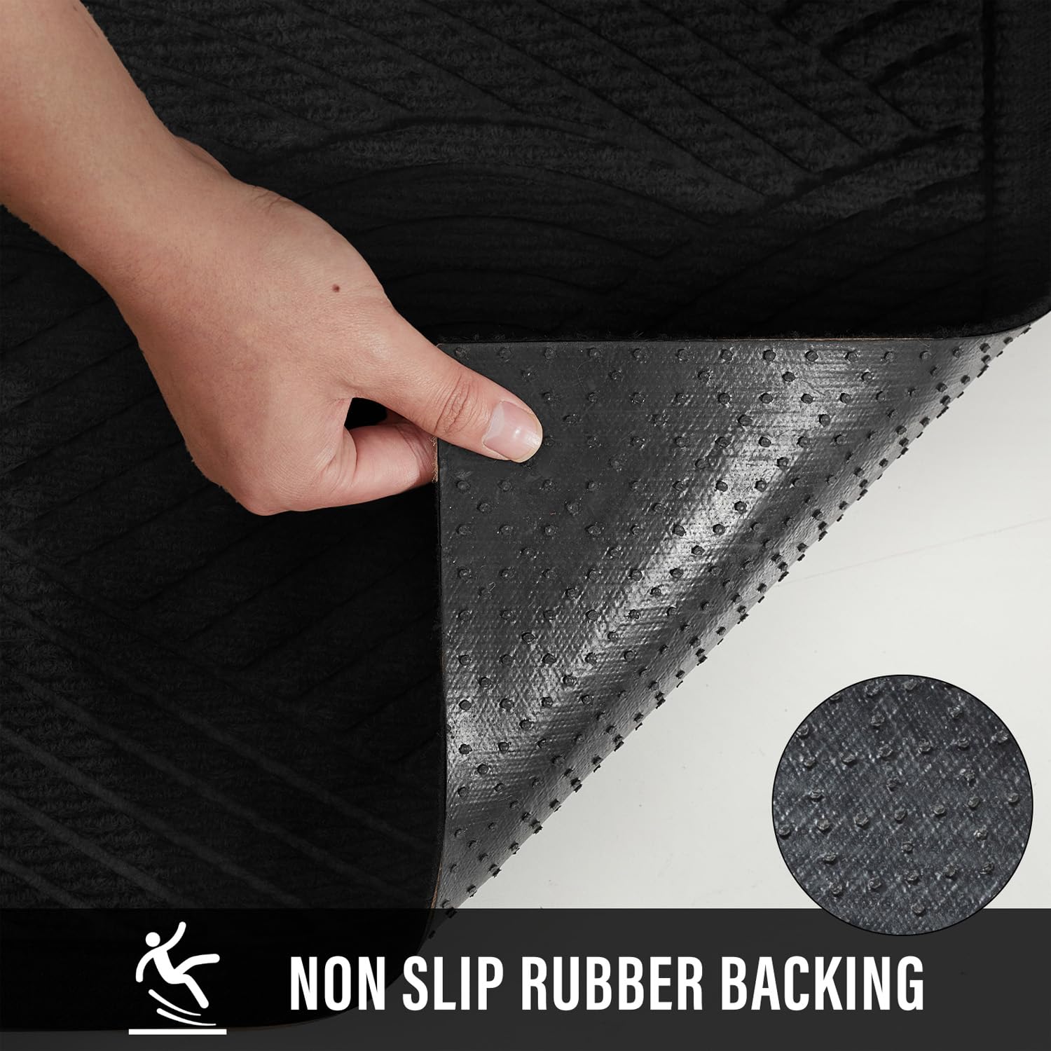 HIYARD mat's deep grooves channel water away from entryways for a drier floor