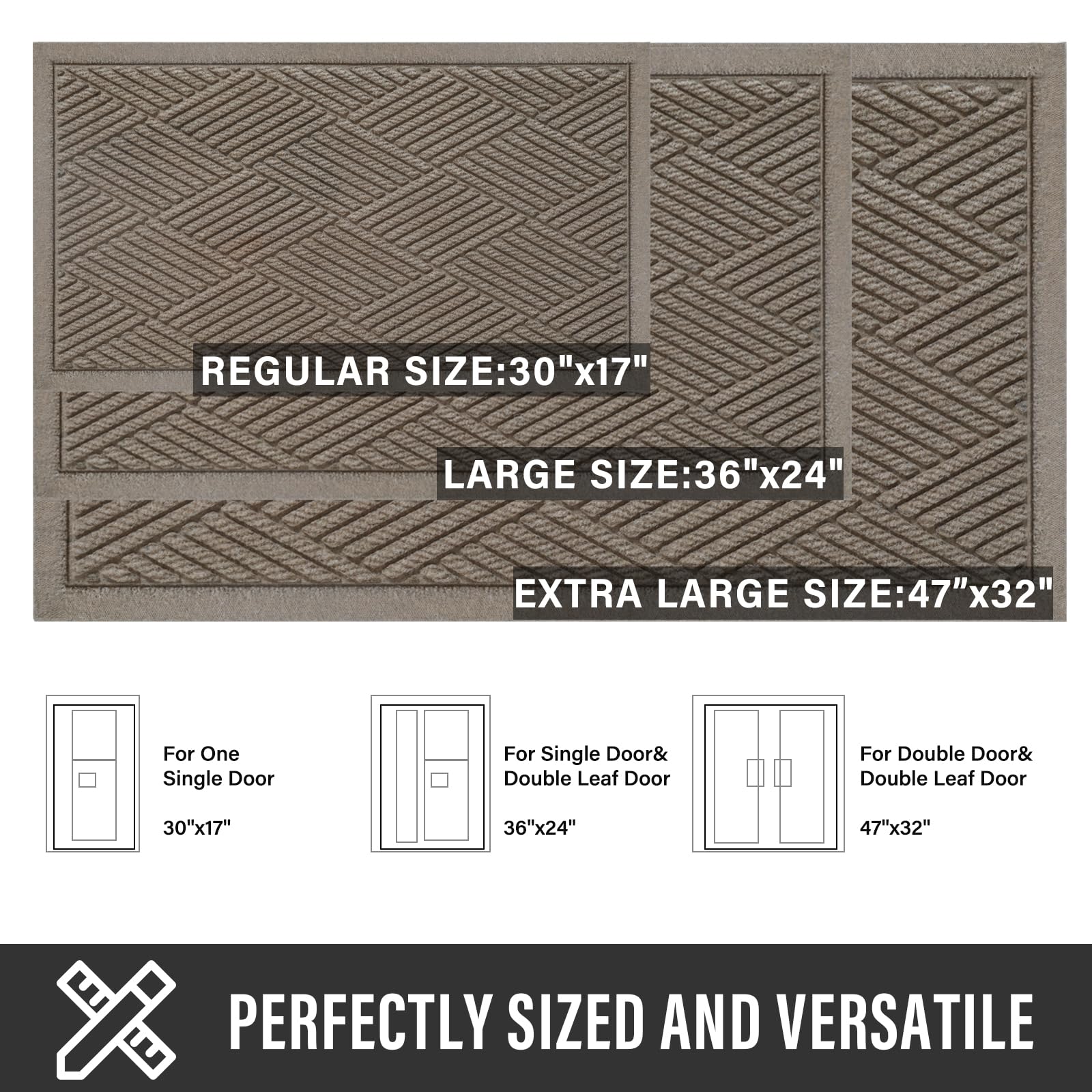 HIYARD mud-resist welcome mat helps trap dirt and mud at the door.