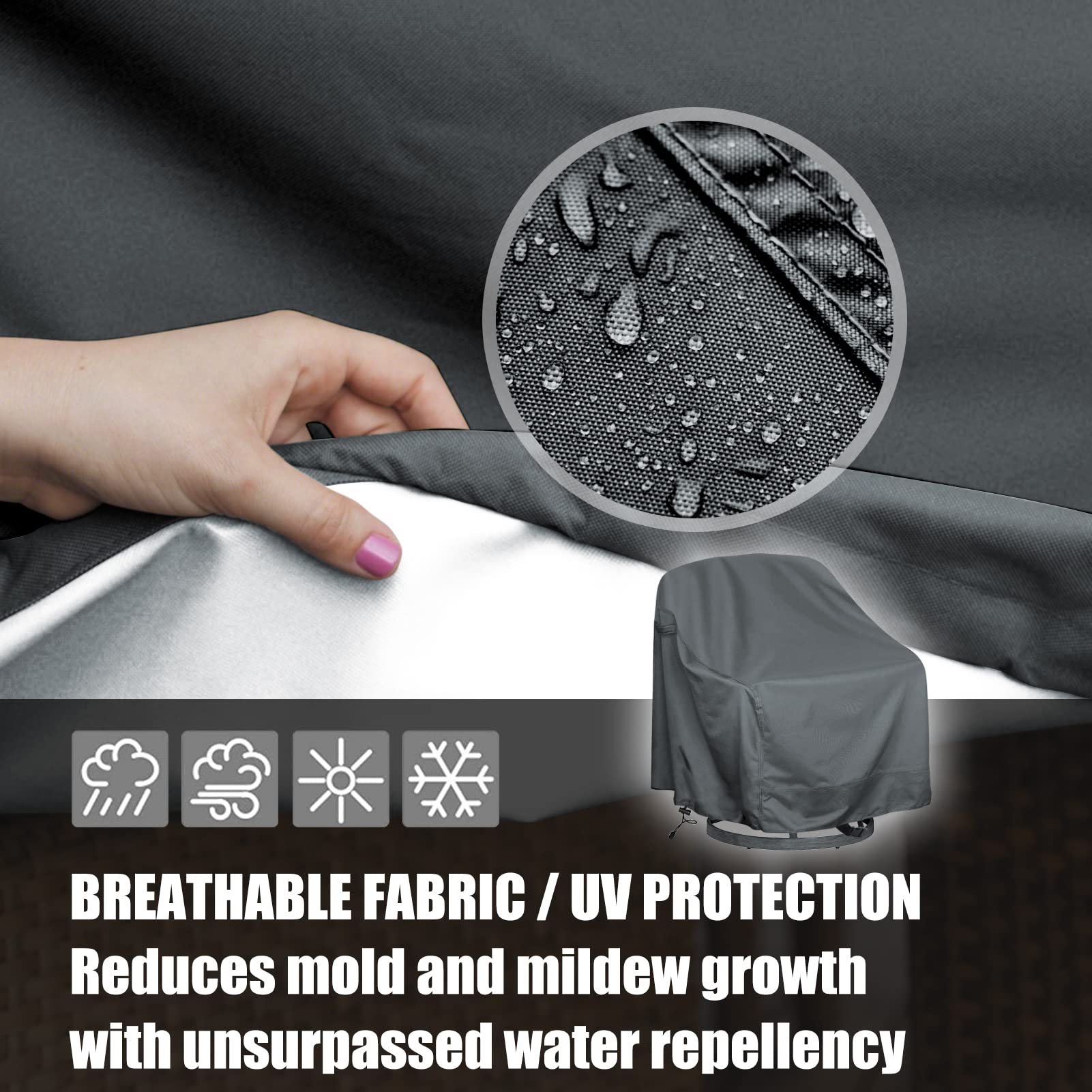 HI···YOUR COVER bottom buckles and rope prevent wind movement
