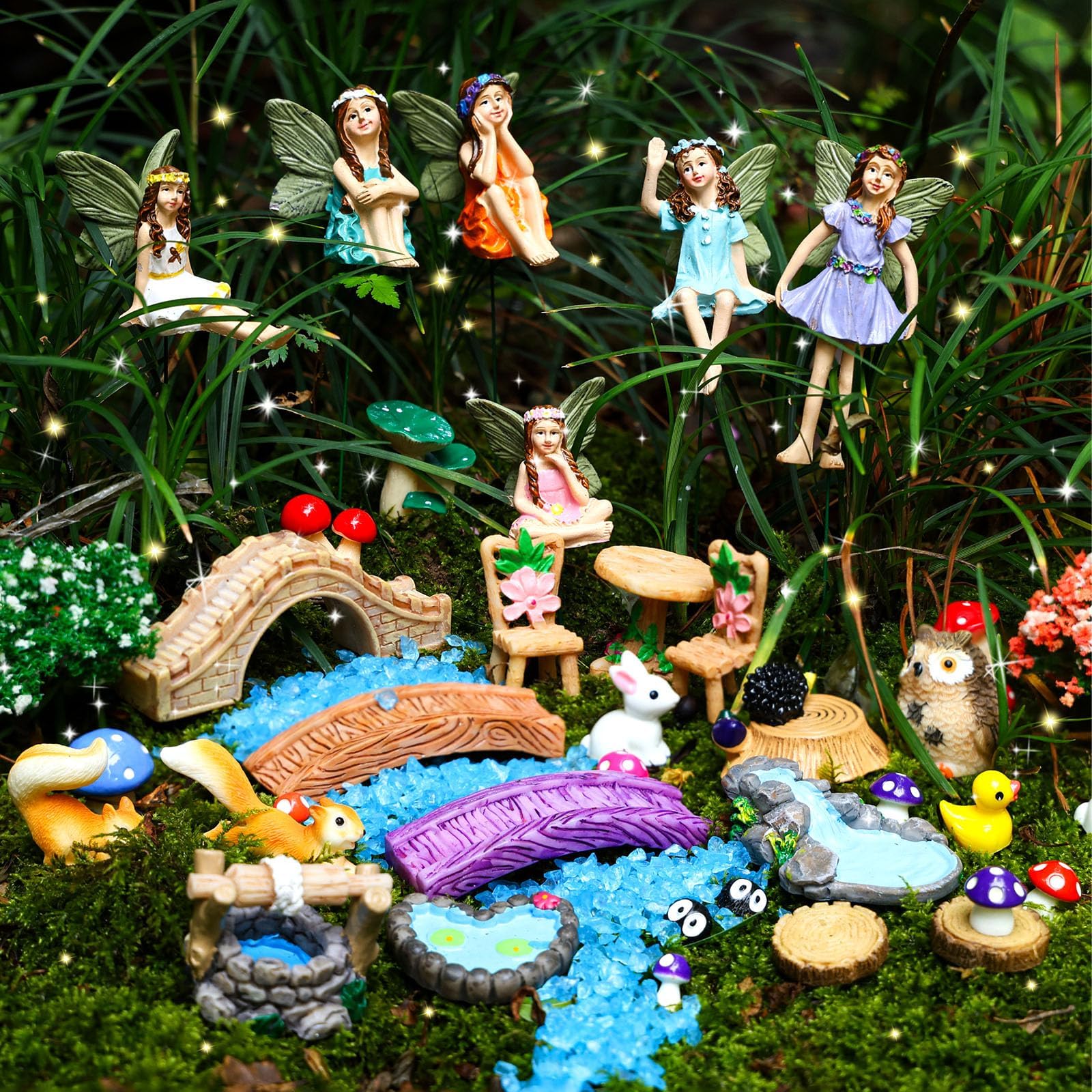 HIYZI bench and fence mini creates cozy corners in outdoor micro landscapes.