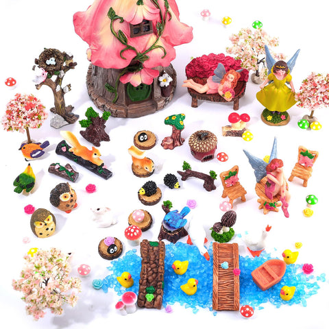 HIYZI Fairy Elf Figures add whimsy to dollhouses and planters