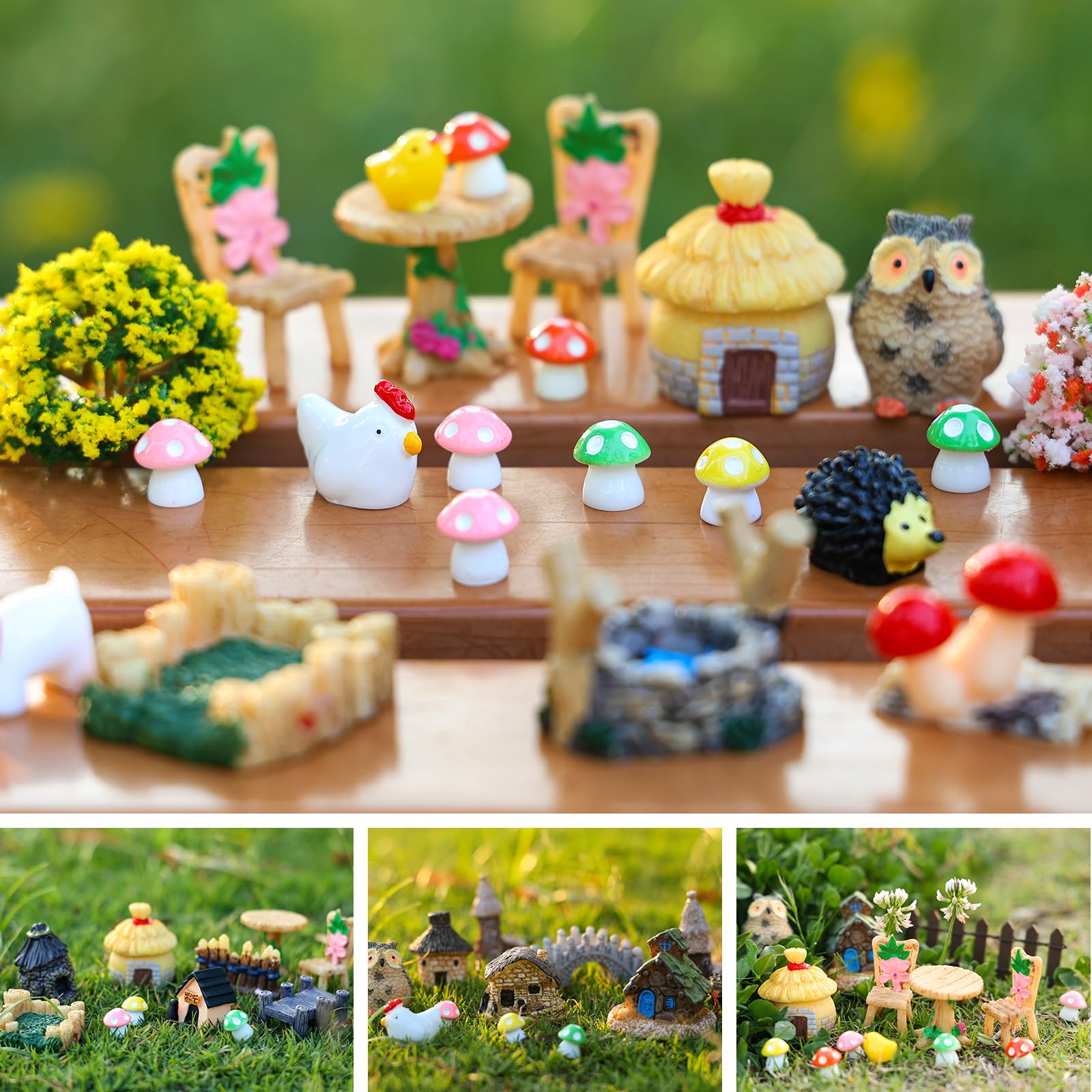 HIYZI miniature tree ornament enhances potted plant micro landscapes.