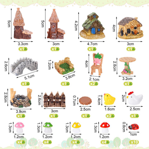 HIYZI miniature fairy house ornament adds a charming focal point to dollhouses.