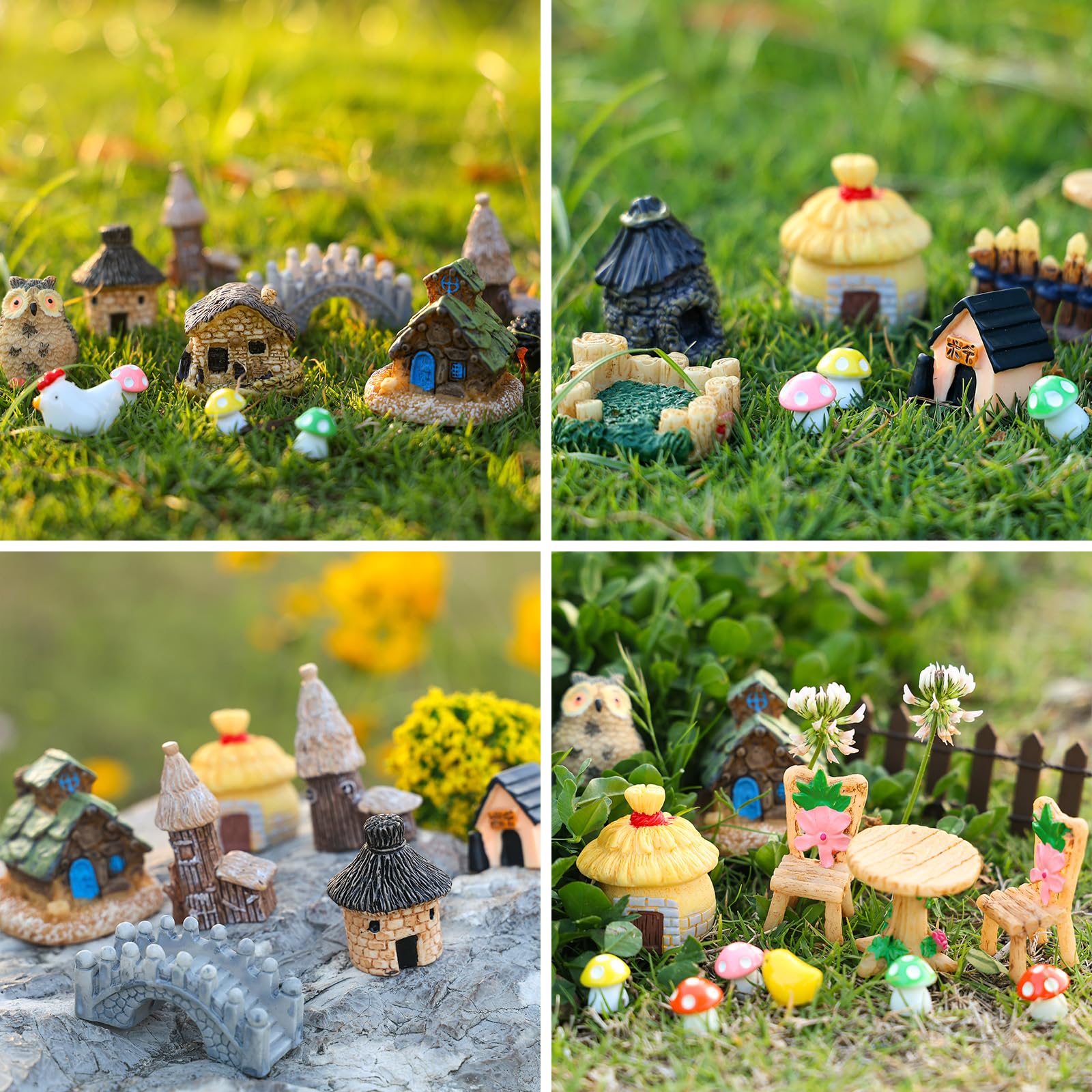 HIYZI mushroom ornament adds whimsy to fairy gardens and displays.