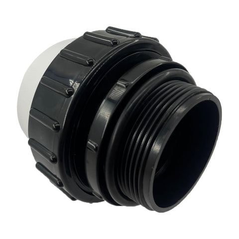 2-inch MIP to 2-inch slip PVC fits standard setups.