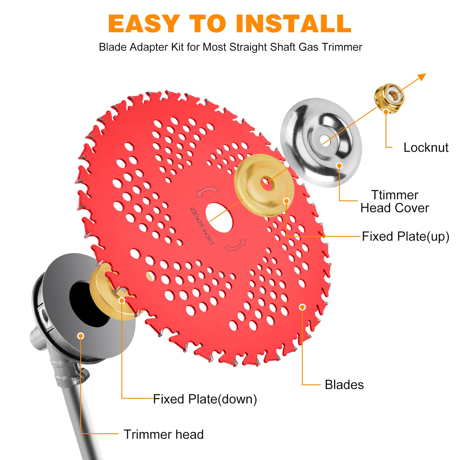 HK blade bore 25.4 mm mounting hole shows compatibility details.