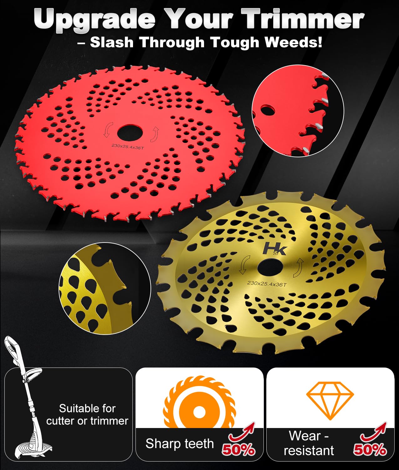 HK blade installation kit ensures secure mounting on your trimmer