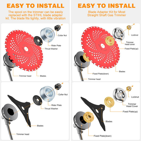 HK 3-teeth brush cutter blade designed for fast brush clearing and yard work.